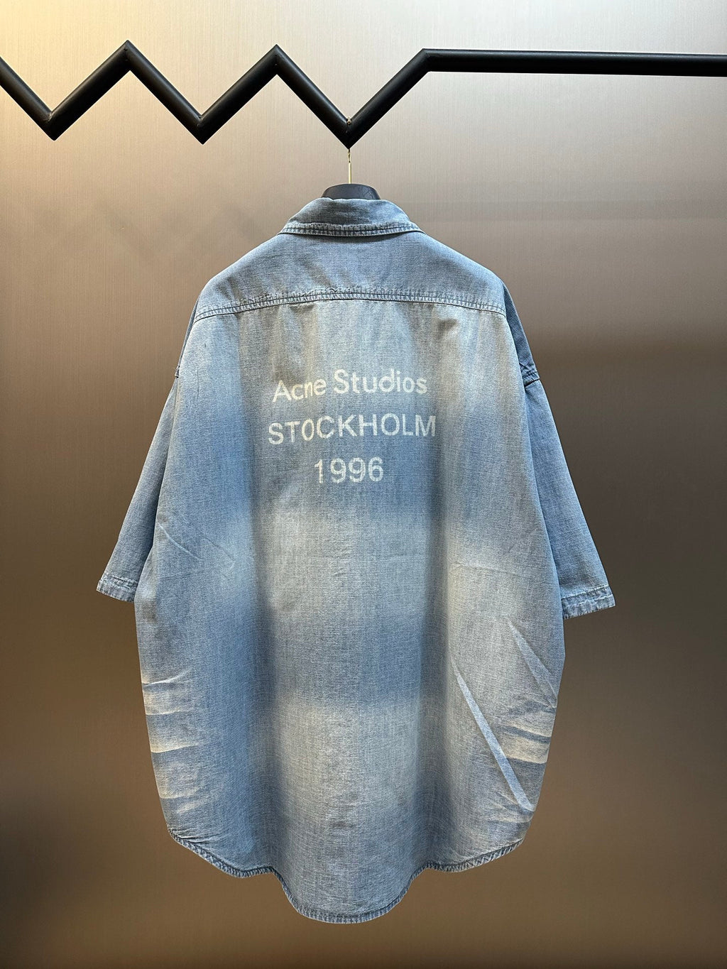 Acne Studios Oversized Short‑Sleeve Denim Button‑Down Shirt