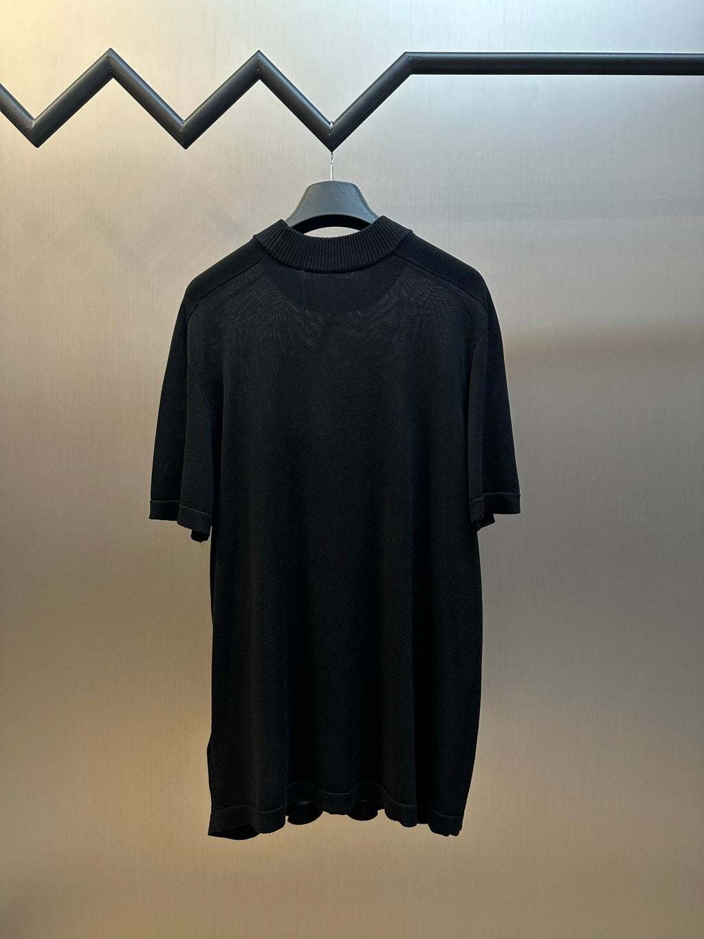 Acne Studios Short‑Sleeve Mock Neck Knit Top