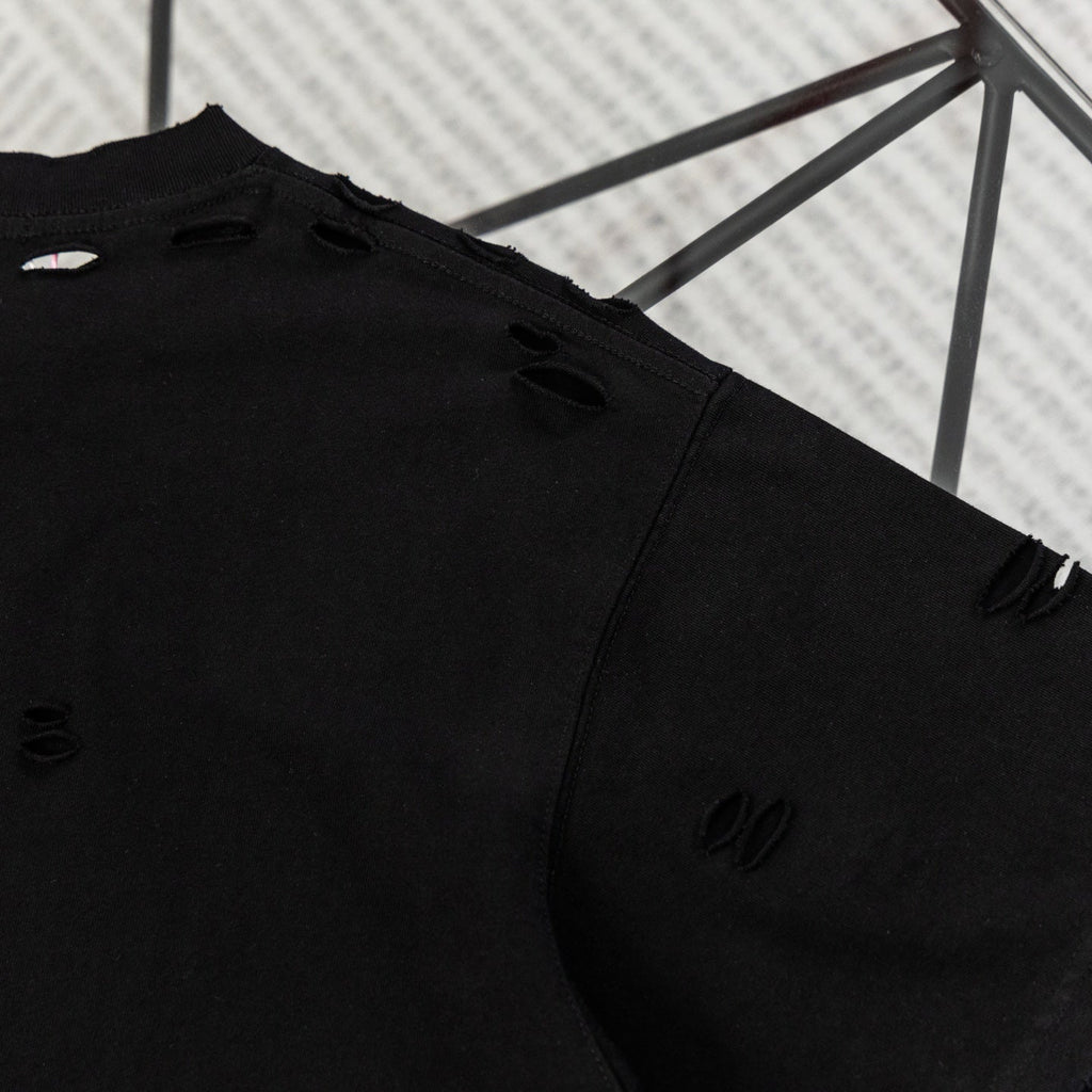 Acne Studios Circular Logo Distressed Crew‑Neck Short‑Sleeve T‑Shirt