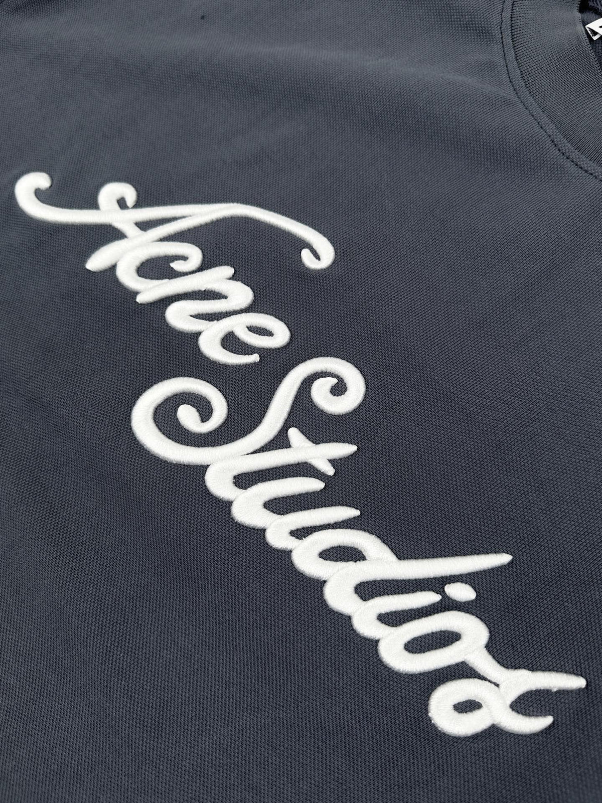 Acne Studios Script‑Graphic Crew Neck Long‑Sleeve Top