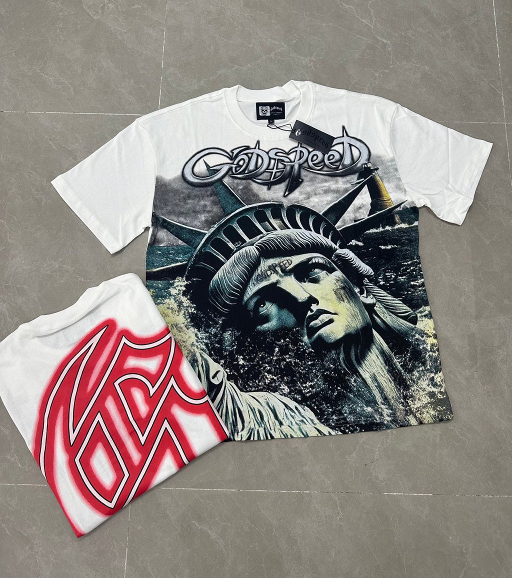 Godspeed Liberty Rising Waves Graphic Tee