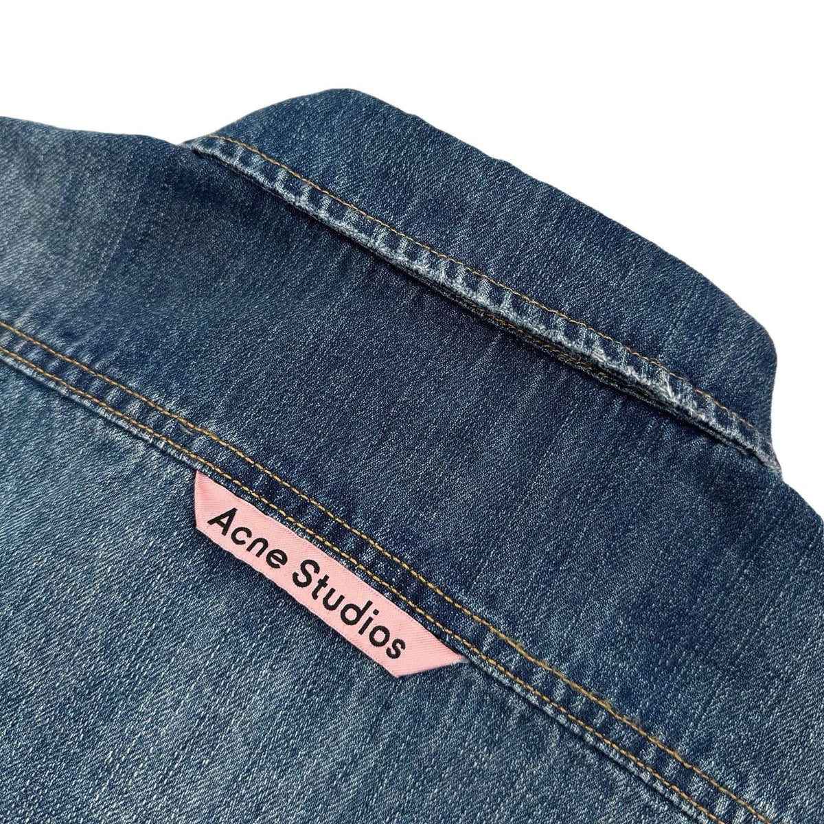Acne Studios Paint‑Splatter Washed Denim Oversized Long‑Sleeve Shirt‑Jacket