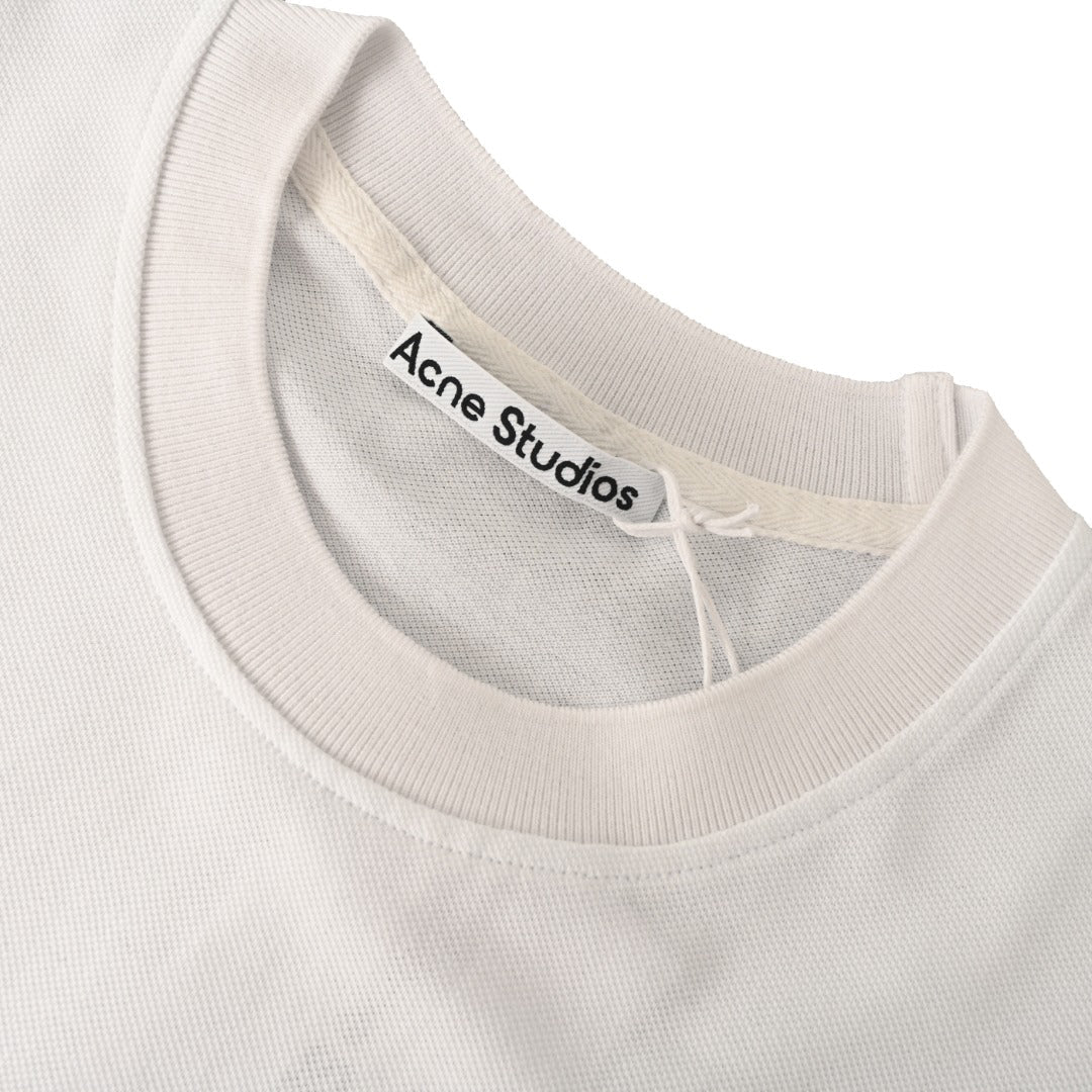 Acne Studios Script‑Embossed Textured‑Jersey Oversized Crew‑Neck T‑Shirt