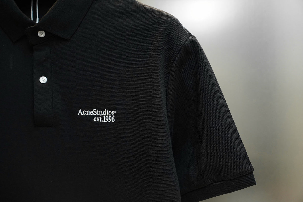 Acne Studios Est.1996 Chest Logo Short‑Sleeve Polo Shirt