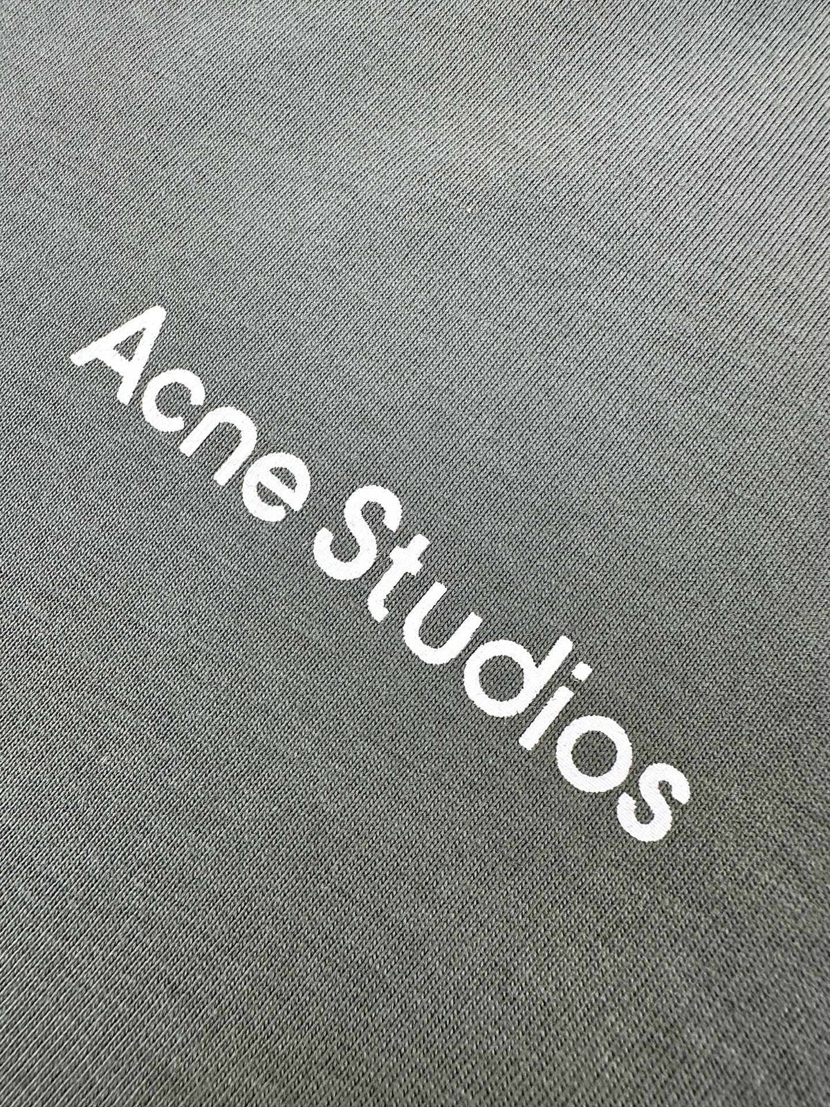 Acne Studios Distressed‑Detail Centered Text‑Logo Crew‑Neck Short‑Sleeve T‑Shirt