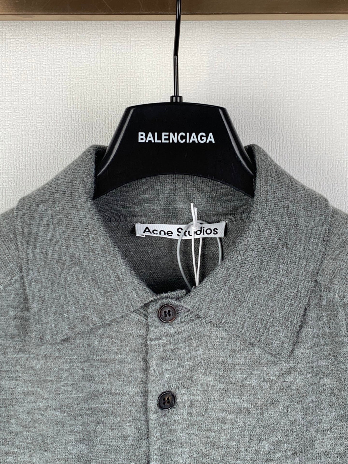 Acne Studios Long‑Sleeve Knit Polo Sweater