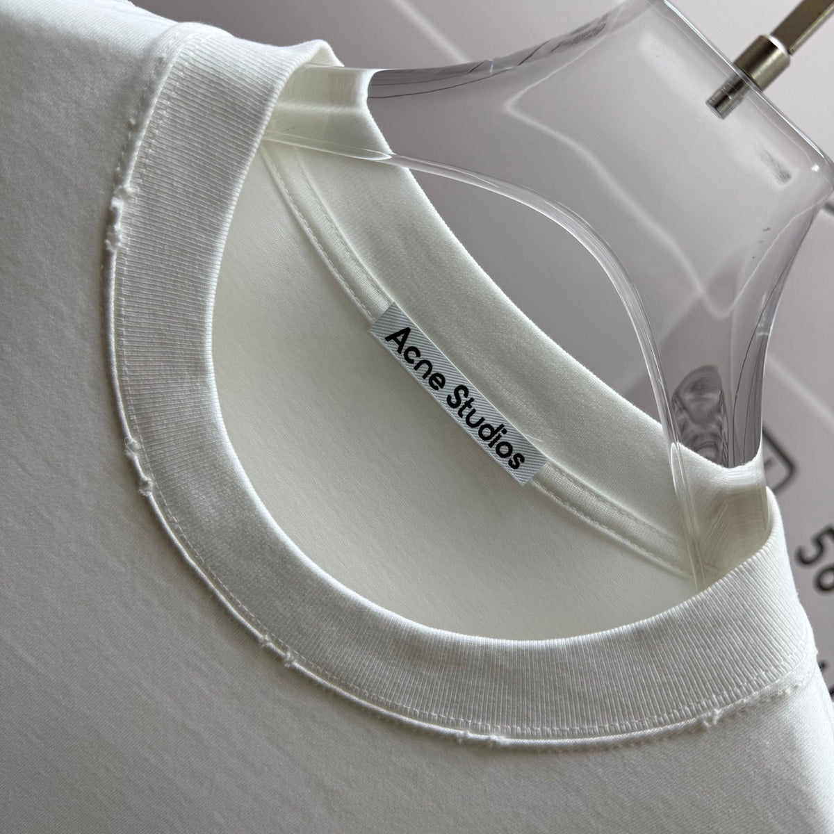 Acne Studios Small Stacked Stockholm‑1996‑Text Distressed‑Trim Crew‑Neck Short‑Sleeve T‑Shirt
