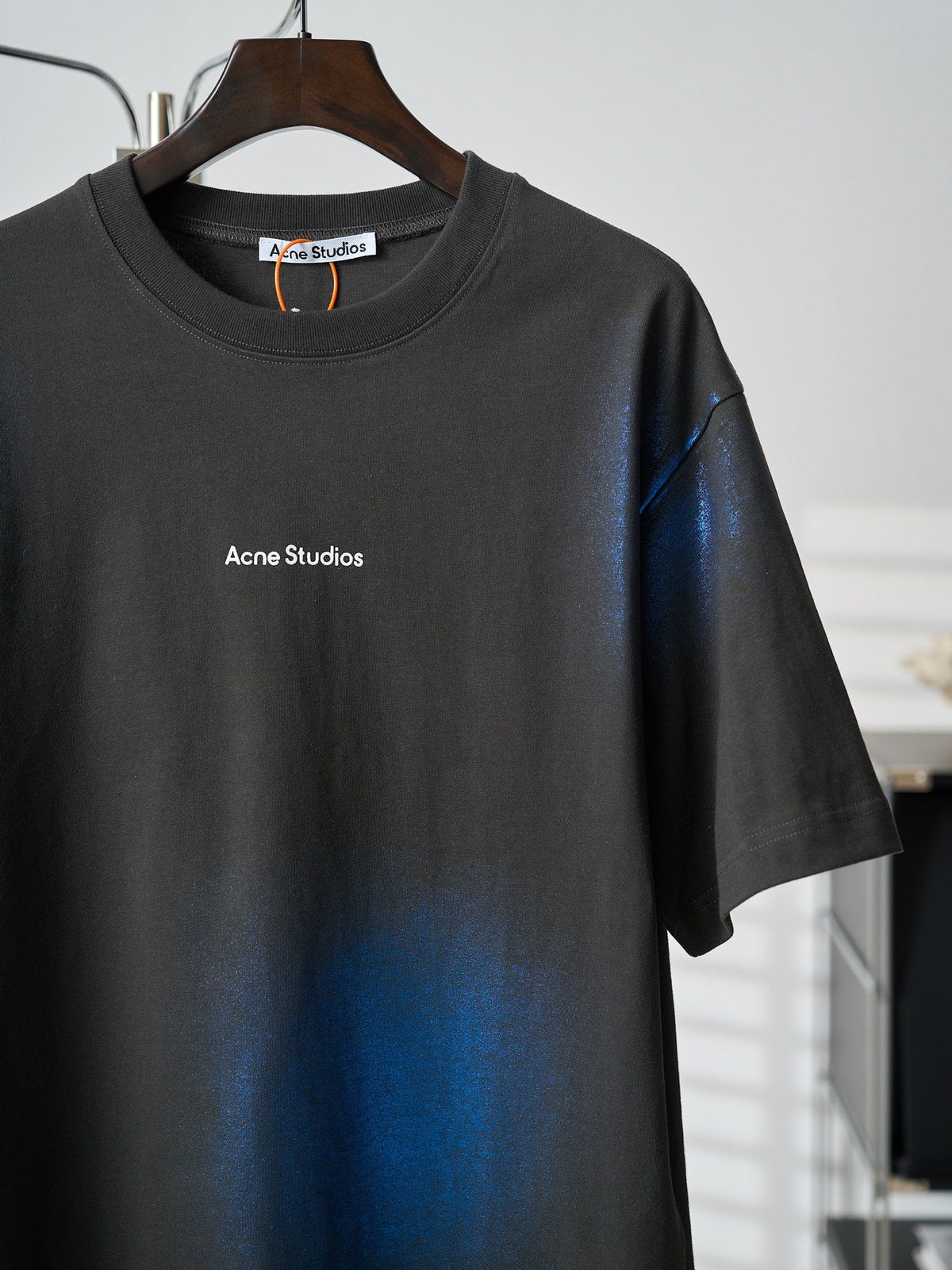 Acne Studios Gradient Metallic Finish Oversized Short‑Sleeve T‑Shirt