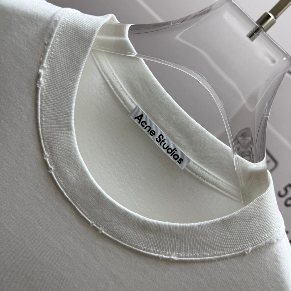 Acne Studios Contemporary‑Art Circular Graphic Distressed‑Trim Crew‑Neck Short‑Sleeve T‑Shirt