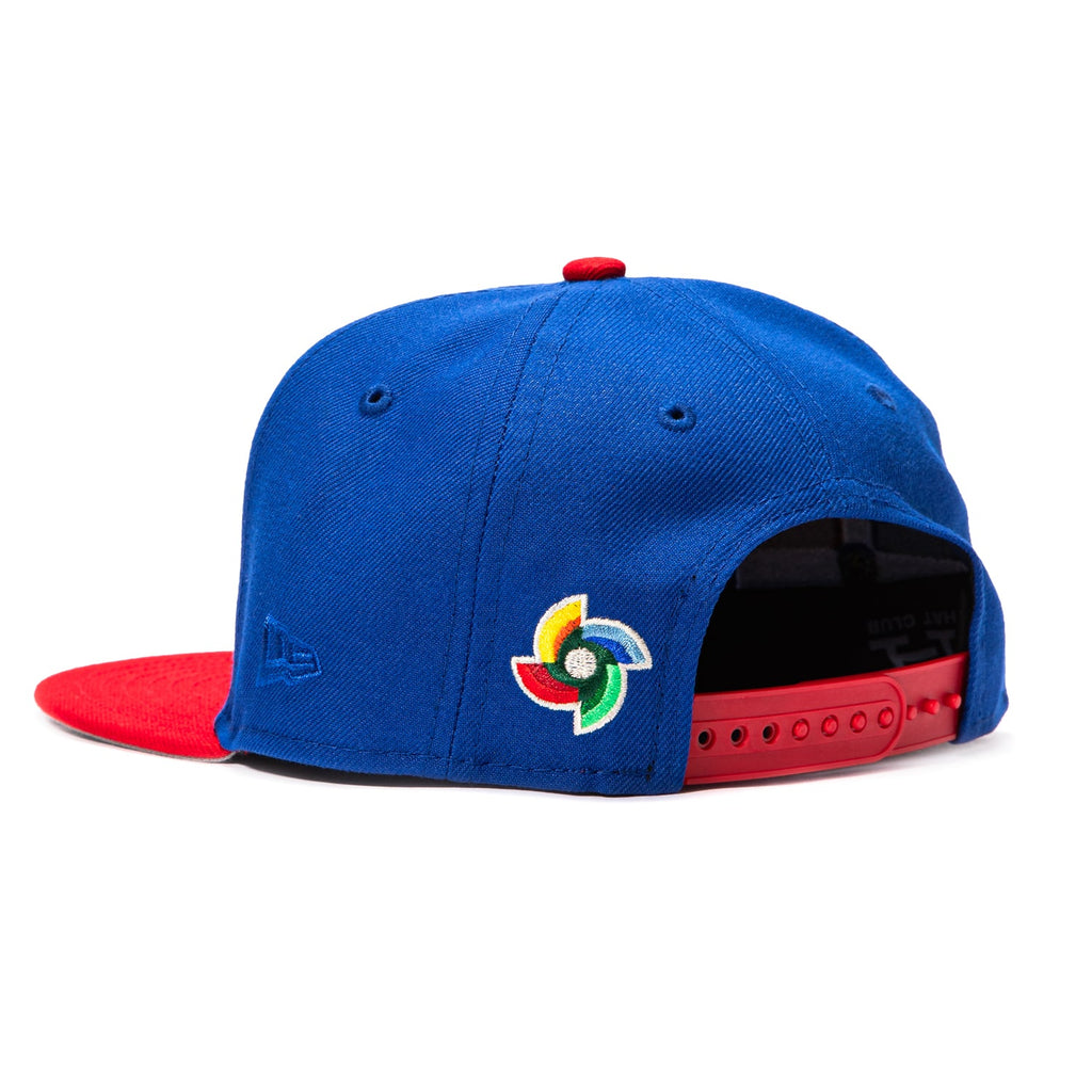 New Era 9Fifty Youth Dominican Republic 2026 World Baseball Classic Dominican Republic Flag Patch Snapback Hat - Royal, Red
