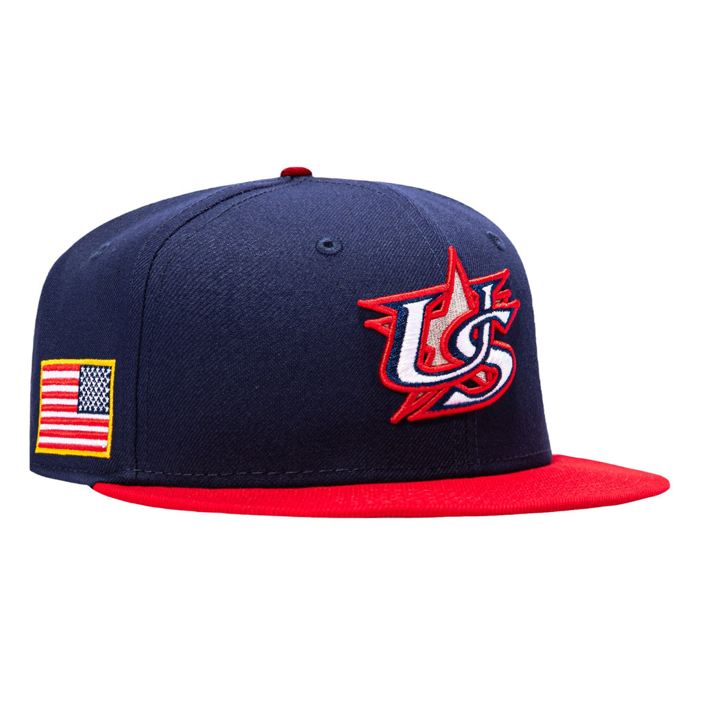 New Era 59Fifty USA 2026 World Baseball Classic USA Flag Patch On-Field Hat - Navy, Red
