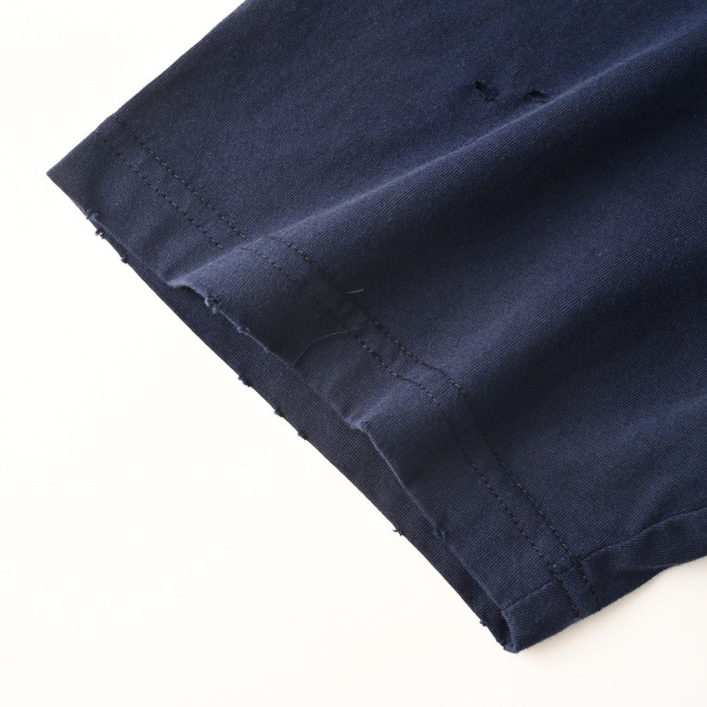 Acne Studios Distressed‑Rip Circular‑Logo Oversized Crew‑Neck T‑Shirt