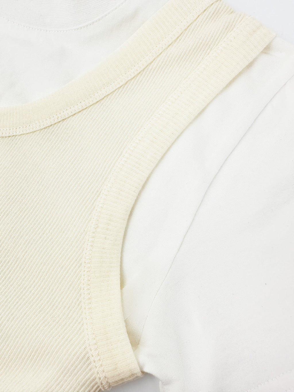 Acne Studios 1996‑Label Mock‑Layered Ribbed Tank Short‑Sleeve Top