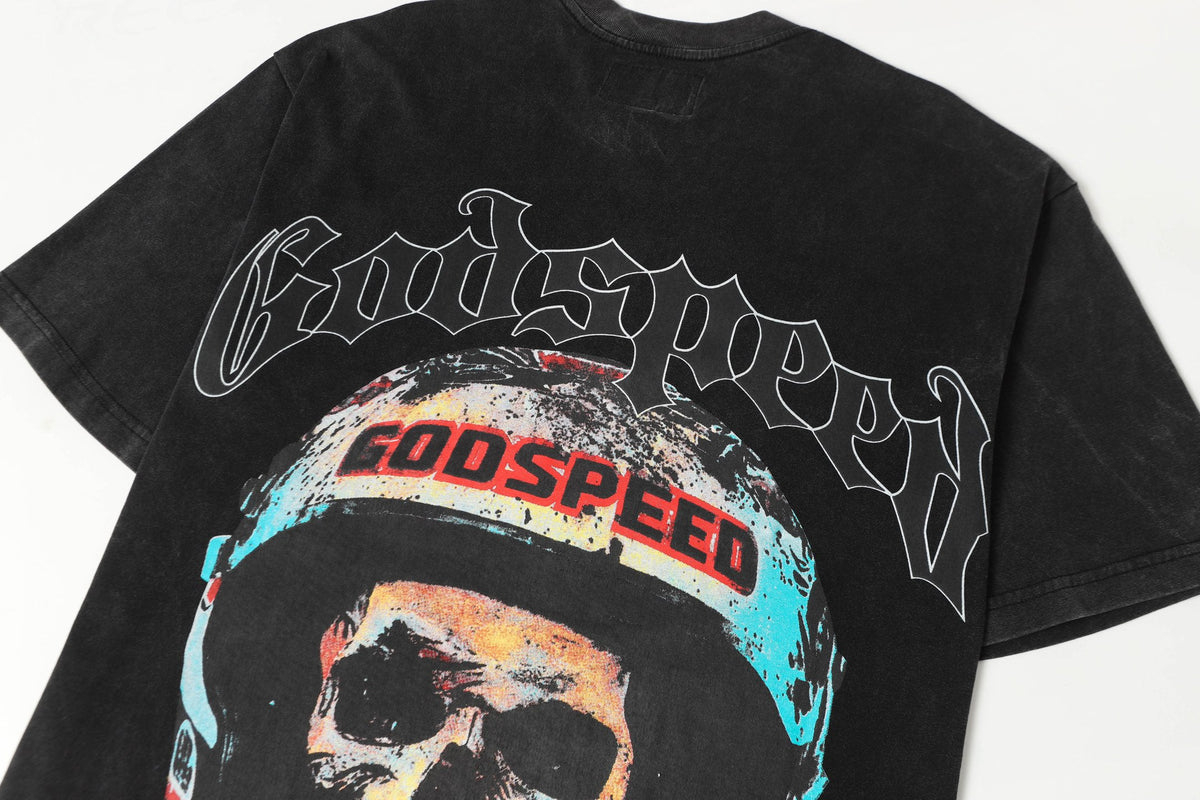 Godspeed Racer Skull Vintage Washed Graphic Tee