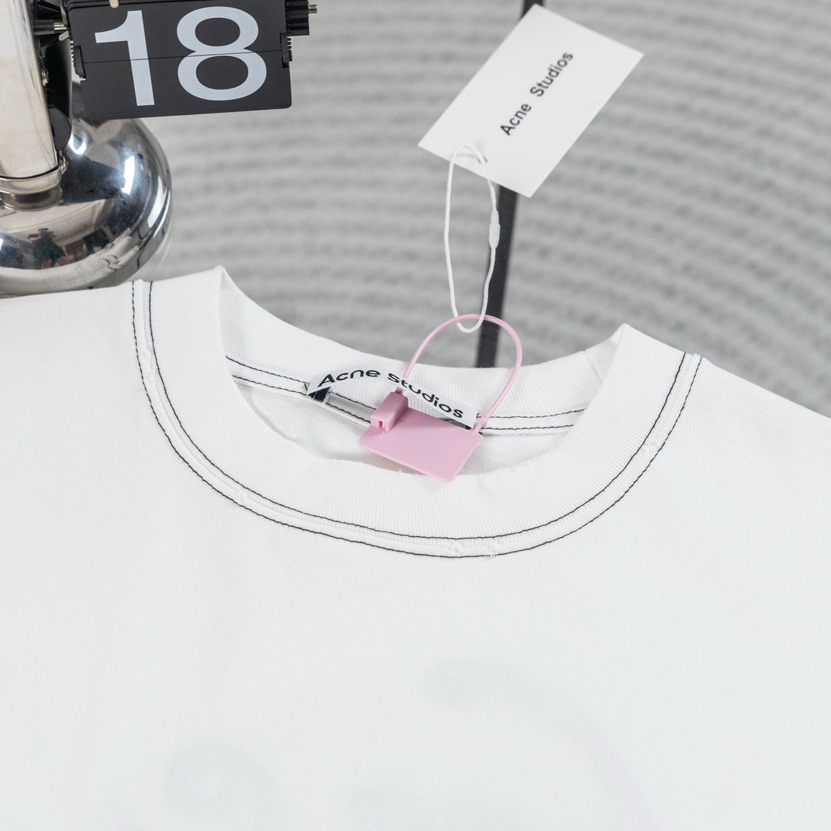 Acne Studios Contrast‑Stitch Script Logo Crew‑Neck Short‑Sleeve T‑Shirt