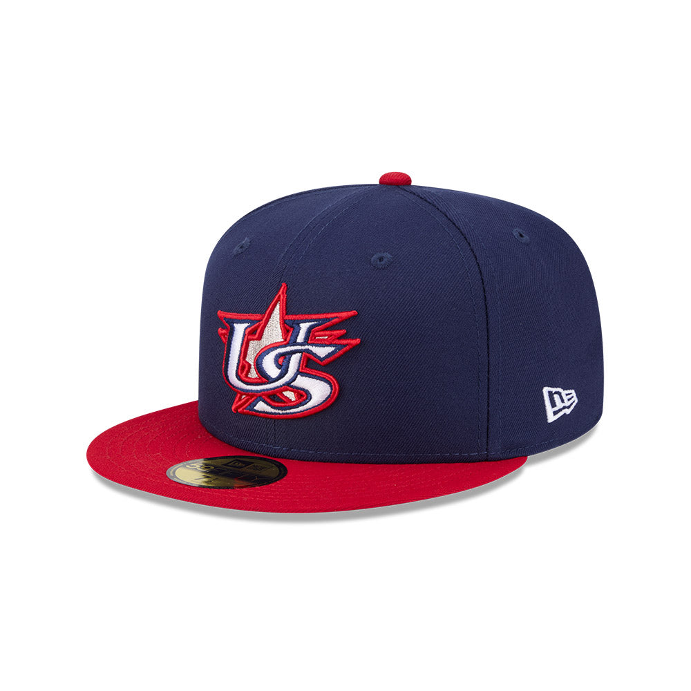 New Era 59Fifty USA 2026 World Baseball Classic USA Flag Patch On-Field Hat - Navy, Red