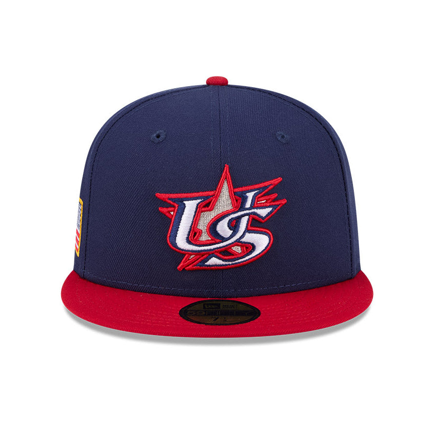 New Era 59Fifty USA 2026 World Baseball Classic USA Flag Patch On-Field Hat - Navy, Red