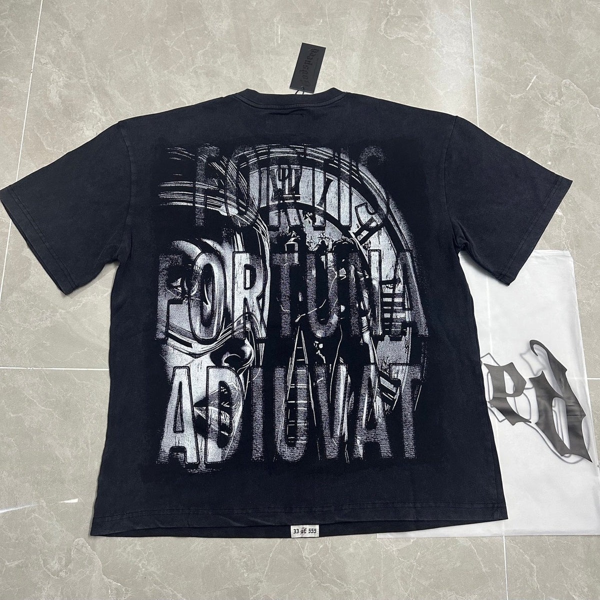 Godspeed Astronaut Time Clock Vintage Short‑Sleeve Tee (Washed Black)