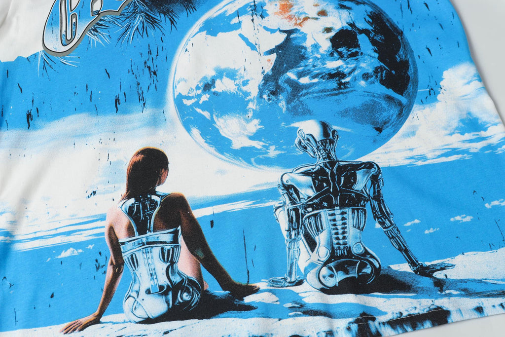 Godspeed Robot Earth View Short‑Sleeve T‑Shirt (White)