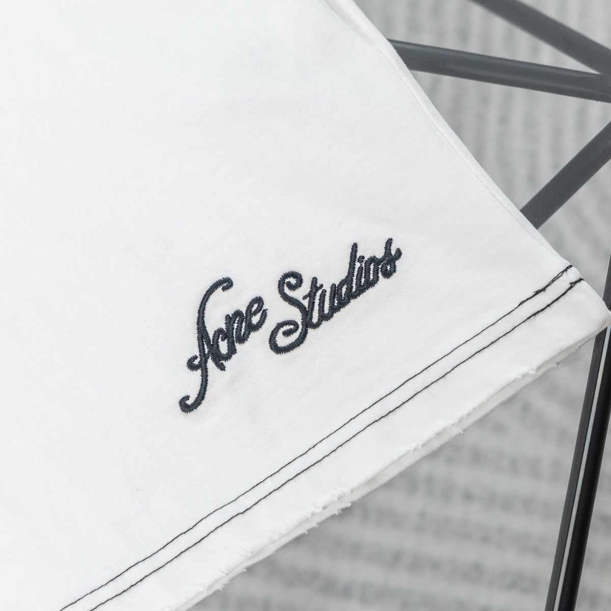 Acne Studios Contrast‑Stitch Script Logo Crew‑Neck Short‑Sleeve T‑Shirt