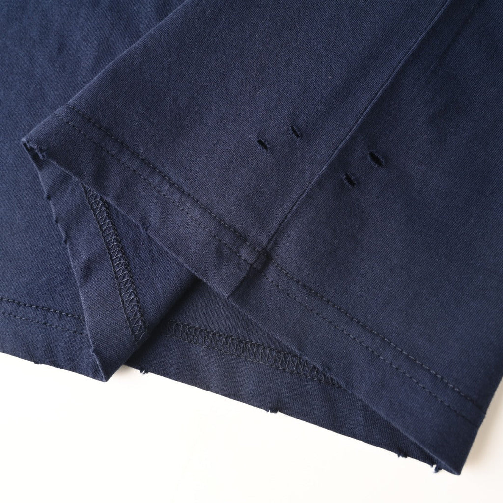 Acne Studios Distressed‑Rip Circular‑Logo Oversized Crew‑Neck T‑Shirt