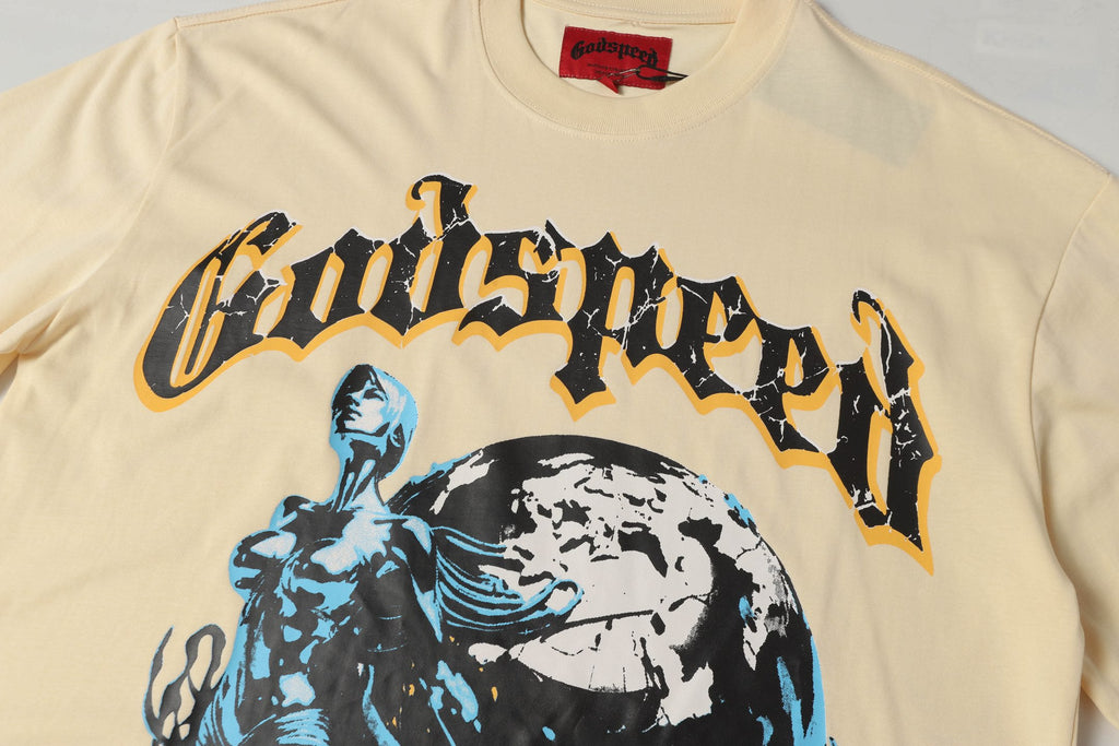 Godspeed Atlas Globe Vintage T‑Shirt Oversized Streetwear Graphic Tee