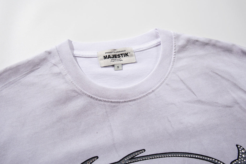 Majestik “Dystopian Liberty” Skull Rhinestone Vintage Tee