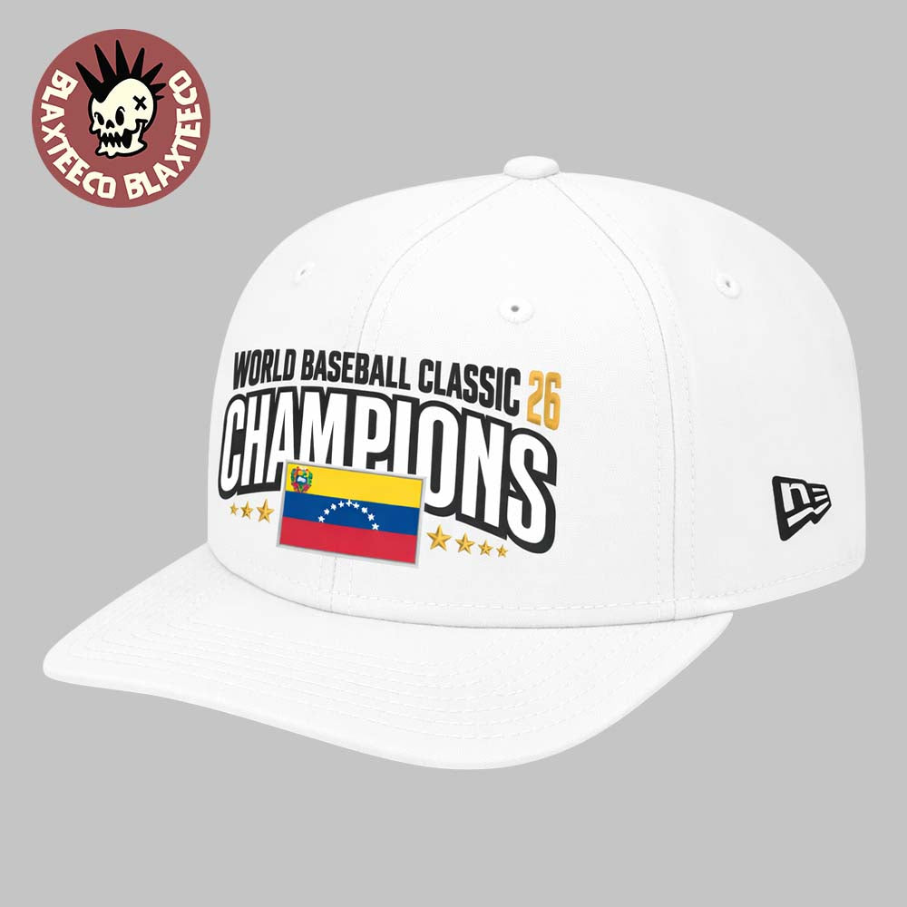 Venezuela Baseball New Era White 2026 World Baseball Classic Champions Locker Room Adjustable Hat Cap Snapback